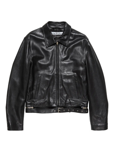  Acne Studios Belted Leather Jacket - Black 