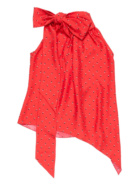  Acne Studios Bow-detail Asymmetric Top - Red 
