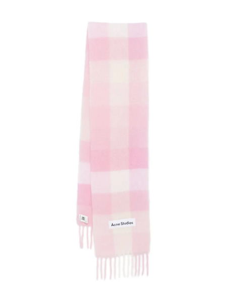  Acne Studios Checked Fringed Scarf - Pink 