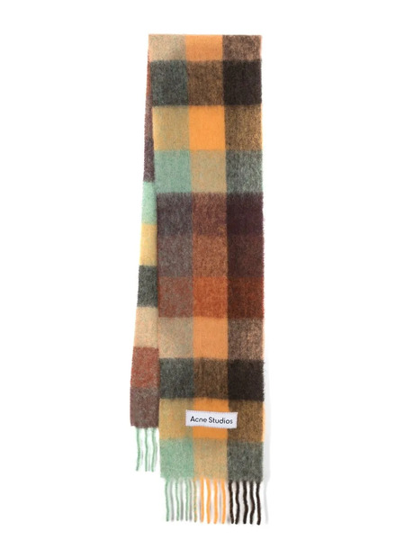  Acne Studios Checked Mohair-blend Scarf - Brown 