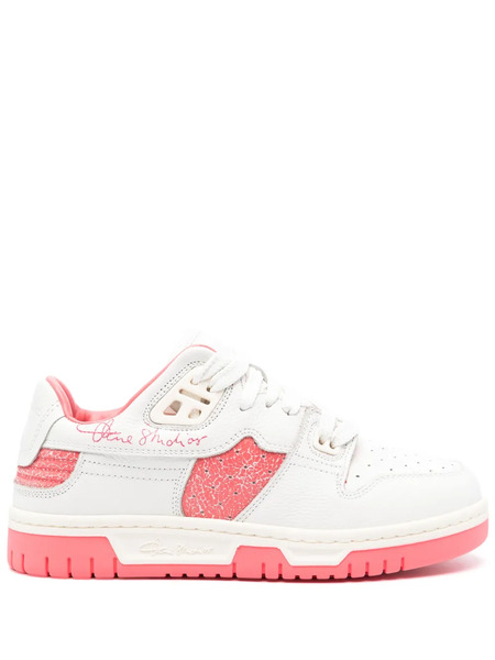  Acne Studios Cracked-effect Leather Sneakers - White 