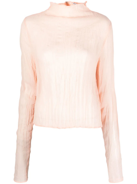  Acne Studios Crinkled-finish Semi-sheer Blouse - Pink 