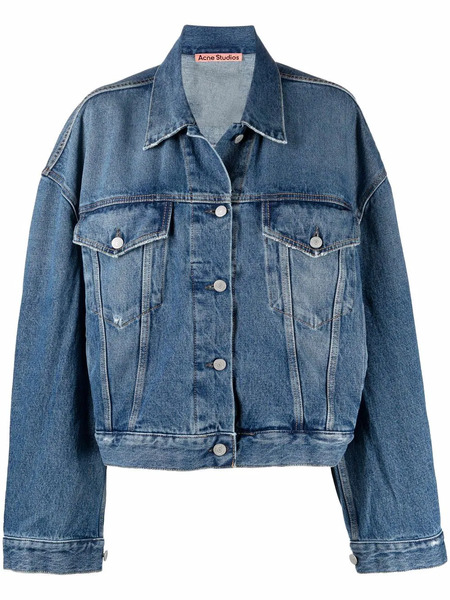  Acne Studios Cropped Denim Jacket - Blue 