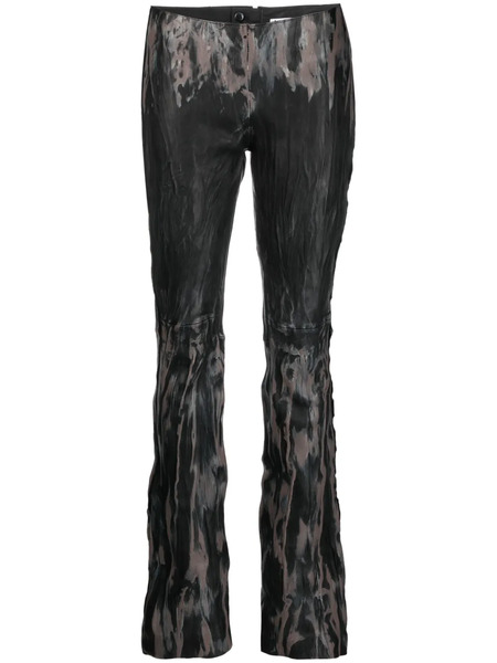  Acne Studios Faded-effect Flared Trousers - Black 