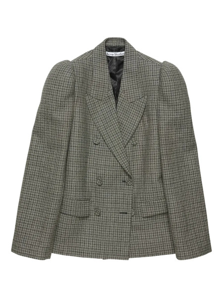  Acne Studios Houndstooth Double-breasted Blazer - Black 