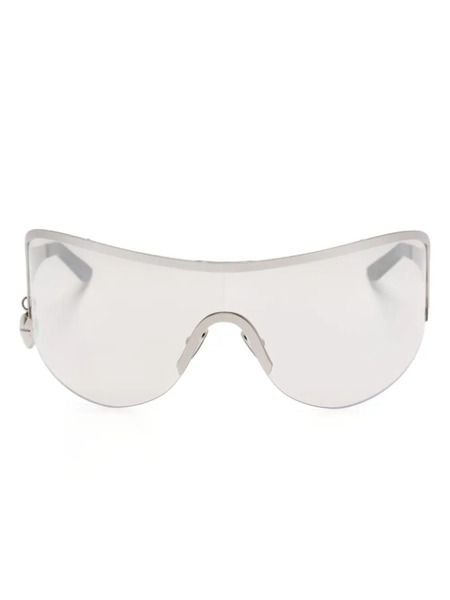 Acne Studios Logo-charm Shield-frame Sunglasses - Silver 