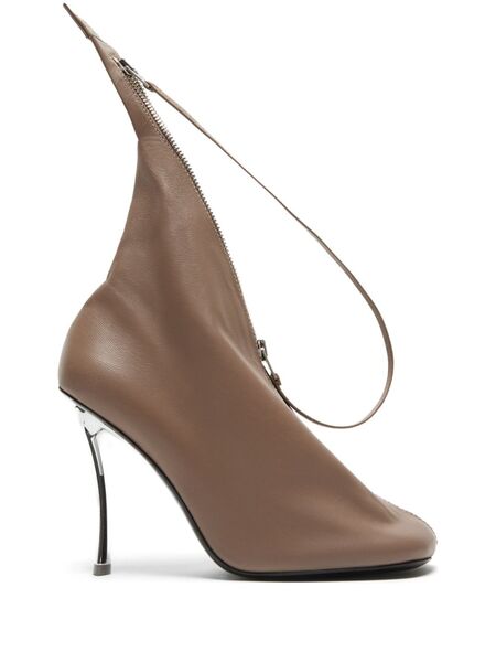  Acne Studios 100m Leather Zip Pumps - Brown 