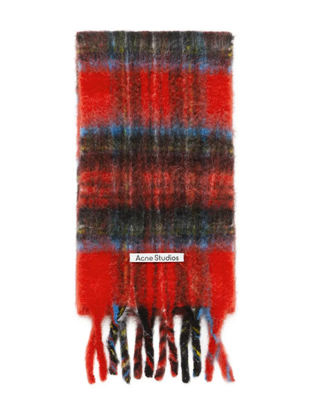  Acne Studios Plaid Fringed Scarf - Red 