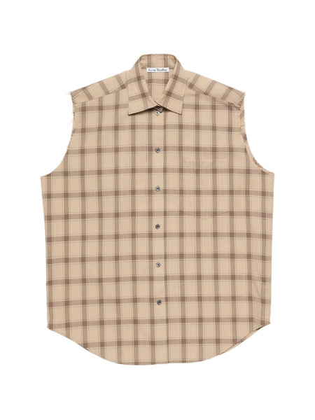  Acne Studios Plaid Sleeveless Shirt - Neutrals 