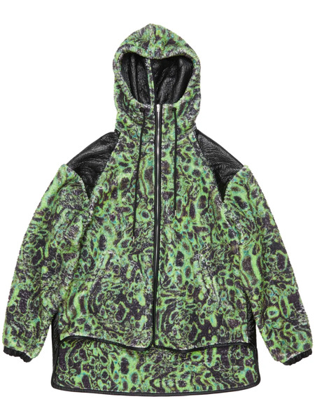 Acne Studios Printed Fleece Hooded Jacket - Green 