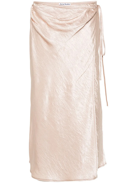  Acne Studios Satin Wrap Midi Skirt - Neutrals 