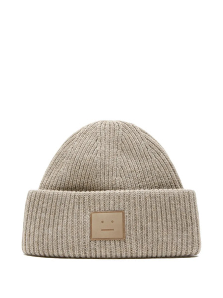  Acne Studios Square-patch Beanie Hat - Neutrals 