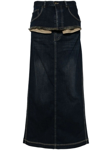  Act Nº1 Layered Denim Skirt - Blue 