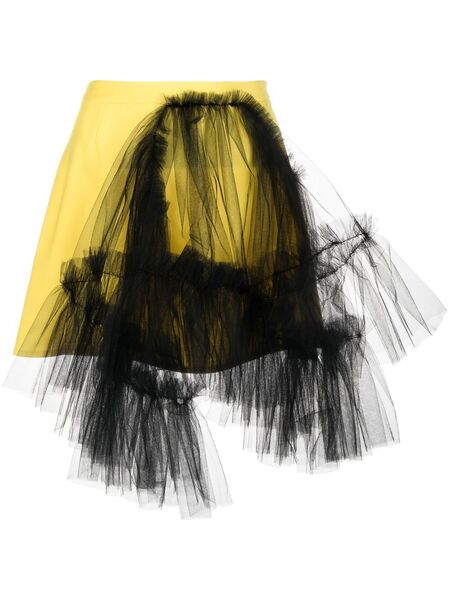  Act Nº1 Tulle Panel Mini Skirt - Yellow 