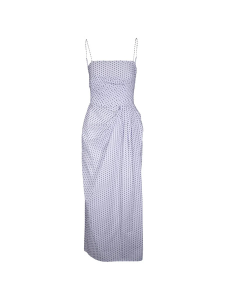  Adam Lippes Cari Spaghetti-strap Draped Dress - White 