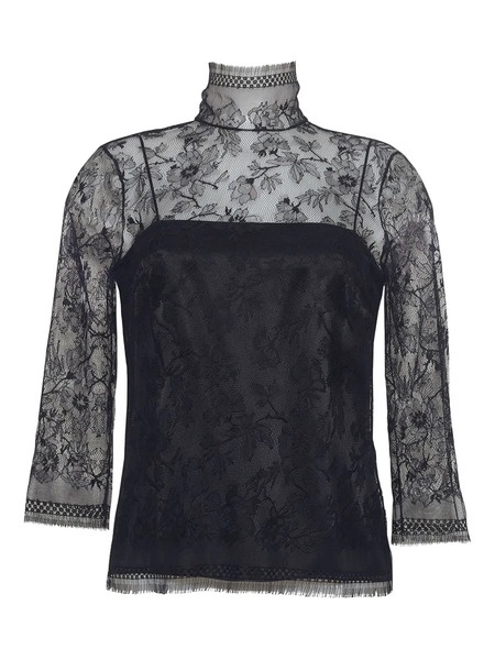  Adam Lippes Floral-lace Top - Black 