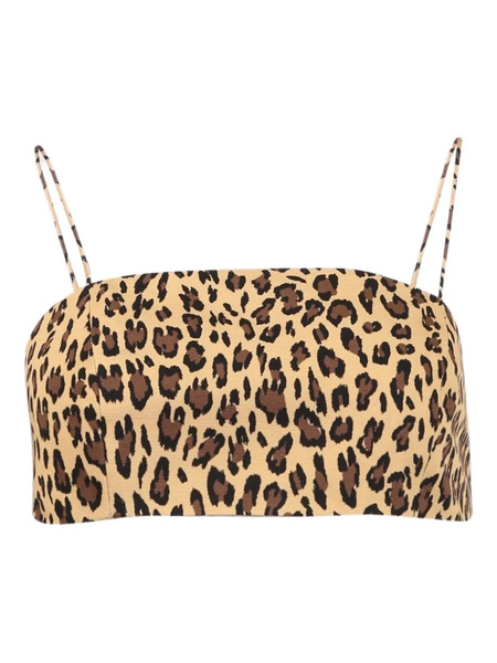  Adam Lippes Leopard-print Bandeau Top - Neutrals 