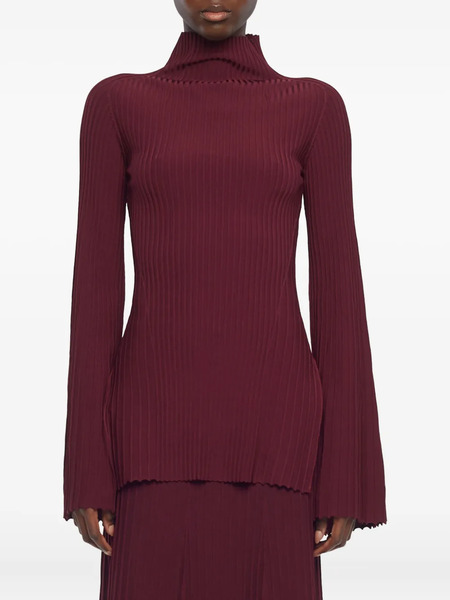  Adam Lippes Ribbed Long-sleeve Top - Red 
