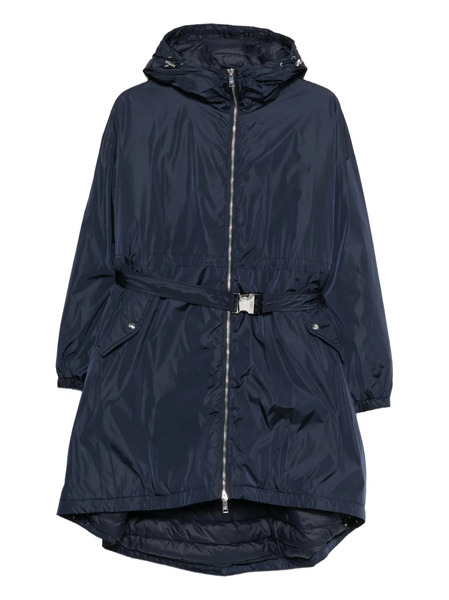  Add Hooded Belted Coat - Blue 