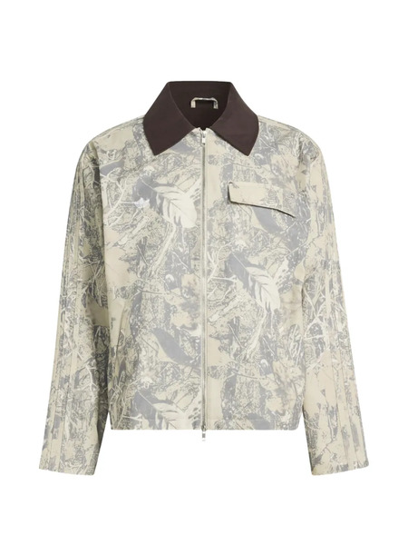  Adidas Abstract-pattern Shirt Jacket - Neutrals 