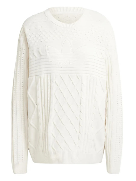  Adidas Cable-knit Sweater - White 