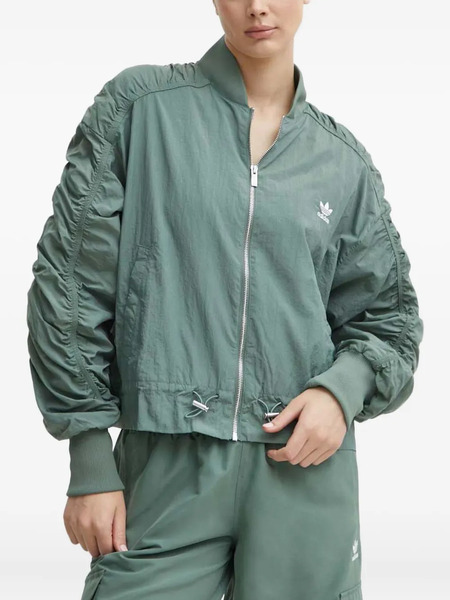  Adidas Gathered-sleeve Bomber Jacket - Green 