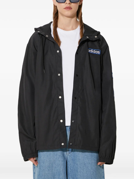  Adidas Hooded Logo-patch Jacket - Black 