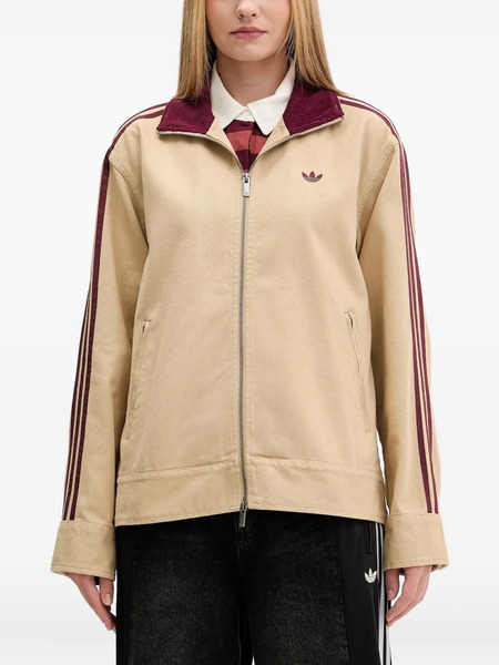  Adidas Logo-embroidery Zip-fastening Jacket - Neutrals 