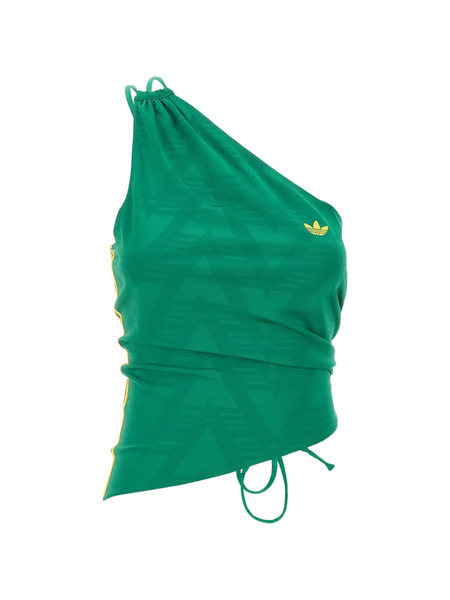  Adidas One-shoulder Gathered Top - Green 