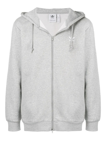 Adidas Oversized Zip Front Hoodie - Grey 