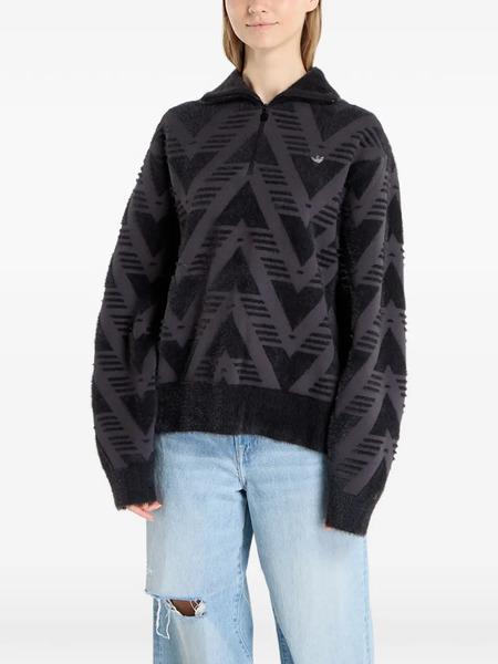  Adidas Patterned Sweatshirt - Black 