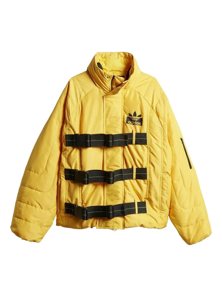  Adidas Quilted Buckle-strap Jacket - Yellow 