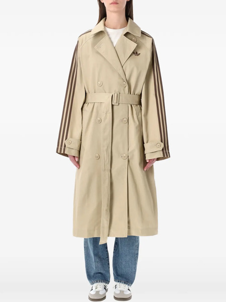  Adidas Stripe Belted Coat - Neutrals 