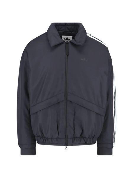  Adidas Stripe Bomber Jacket - Grey 