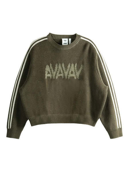  Adidas Stripe-sleeve Sweater - Green 