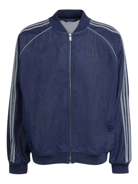  Adidas Three-stripe Bomber Jacket - Blue 