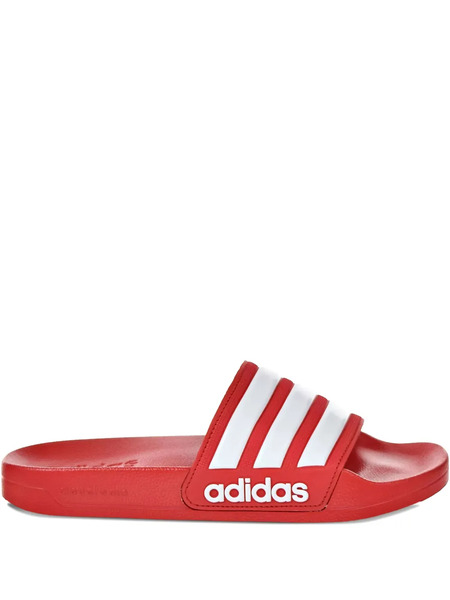  Adidas Three-stripe Cloudfoam Slides - Red 