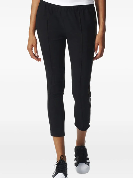  Adidas Three-stripe Panel Trousers - Black 