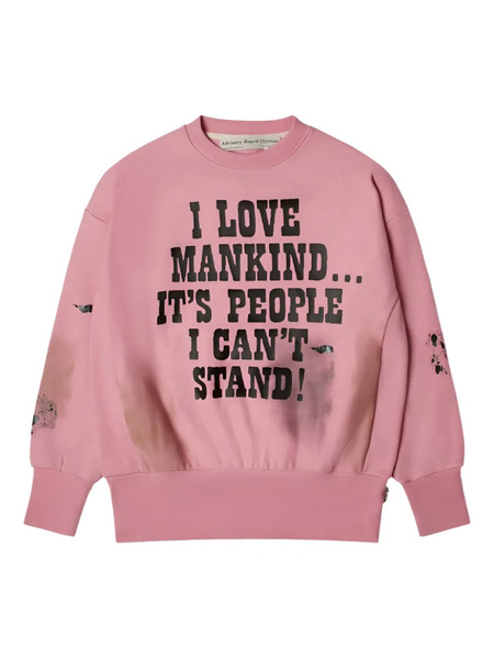  Advisory Board Crystals I Love Mankind But... Sweatshirt - Pink 