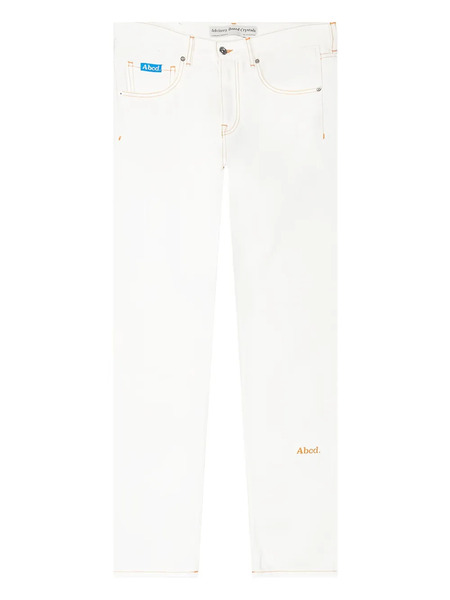  Advisory Board Crystals Logo-embroidered Jeans - White 