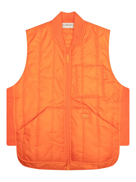  Advisory Board Crystals Quilted Puffer Vest - Orange 
