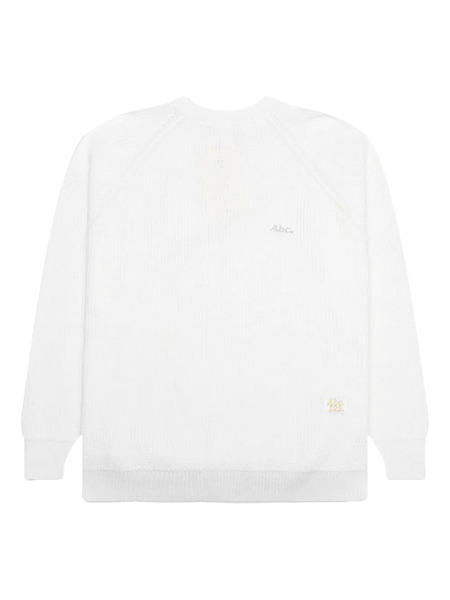  Advisory Board Crystals Ribbed Crew-neck Sweater - White 