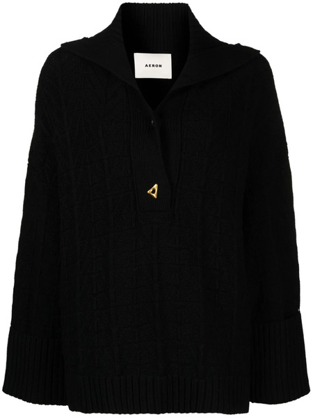  Aeron Baker Chevron-jacquard Jumper - Black 