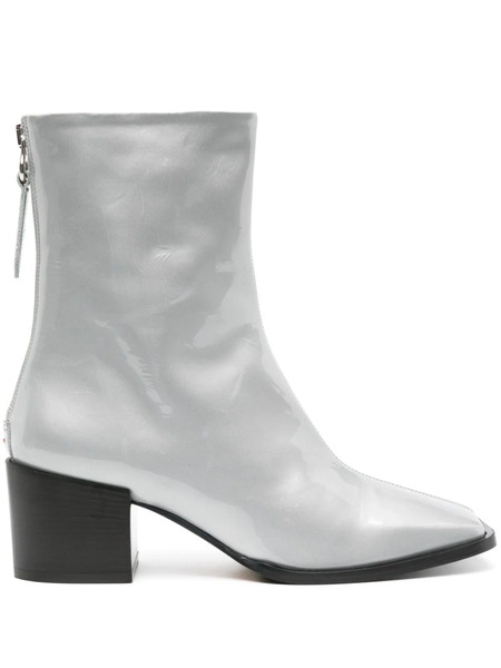  Aeyde Amina Patent Leather Ankle Boots - Grey 