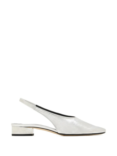  Aeyde Dua Square-toe Slingback Pumps - Silver 