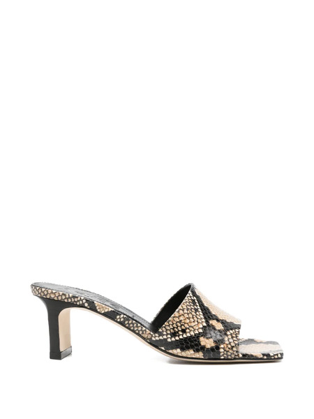  Aeyde Jessie Snakeskin-print Sandals - Neutrals 