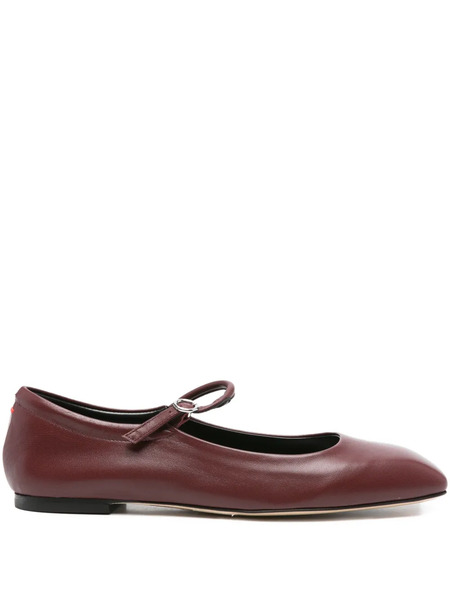  Aeyde Leather Buckle Flat Pumps - Red 