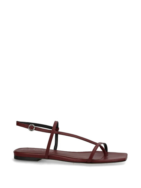  Aeyde Leather Flat Sandals - Red 