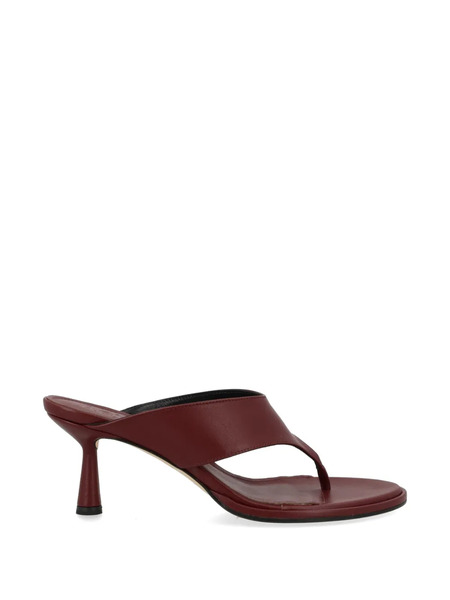  Aeyde Leather Heeled Sandals - Red 