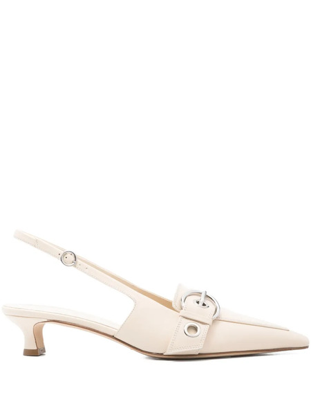  Aeyde 45mm Buckle Slingback Mules - Neutrals 